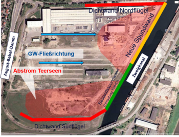 Abstromsicherung Grundwasser ehem. Großgaserei in Magdeburg-Rothensee