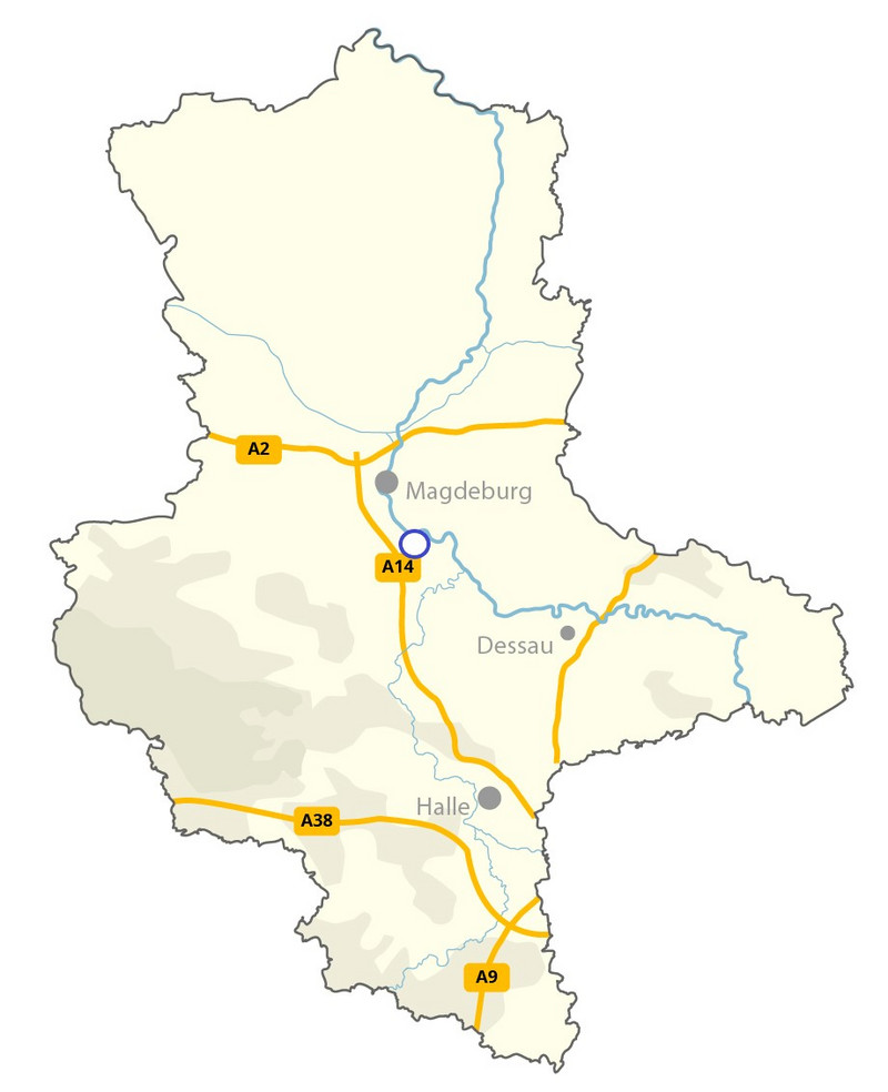 Landkarte Sachsen-Anhalt Schönebeck