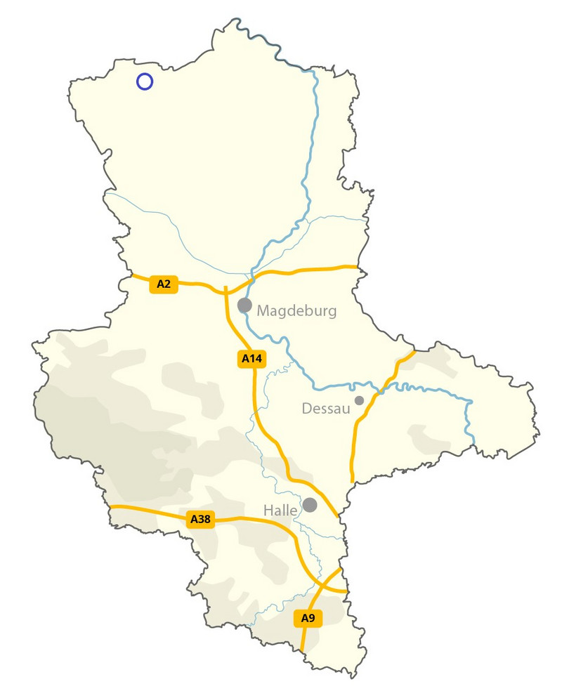 Landkarte Sachsen-Anhalt Erdgasfelder-Altmark