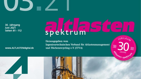 Titelbild der Zeitschrift altlasten spektrum, Ausgabe Juni 2021
